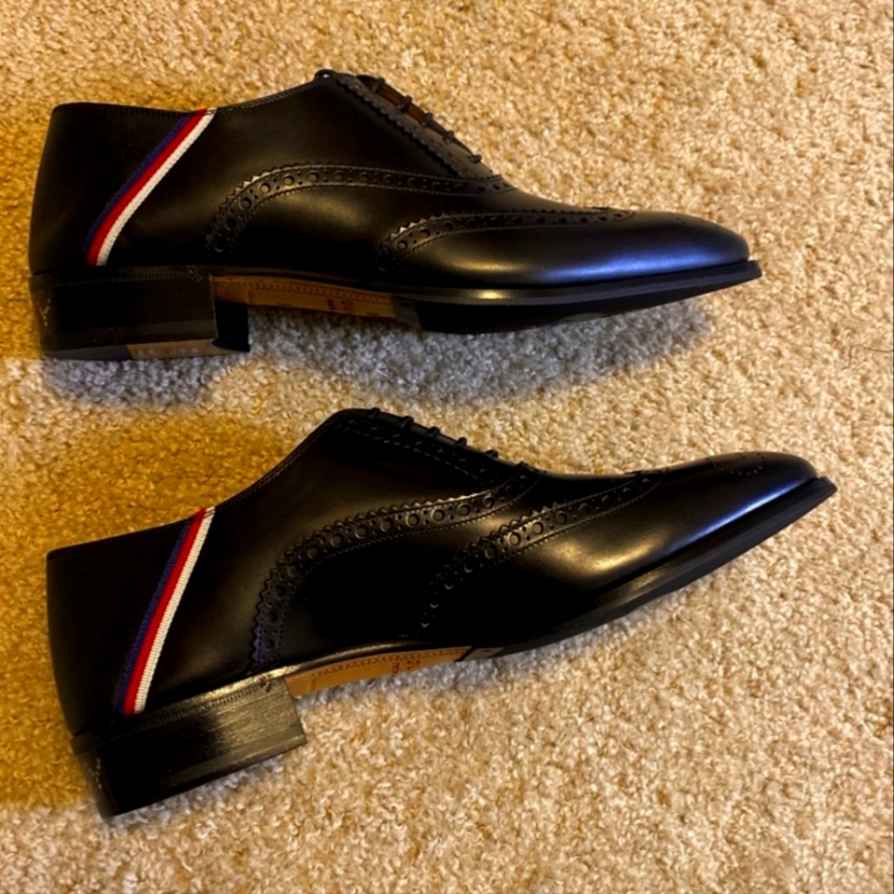 Men's Gucci Spirit Web Bees Guccy Oxford Dress Shoes - Picture 3 of 7